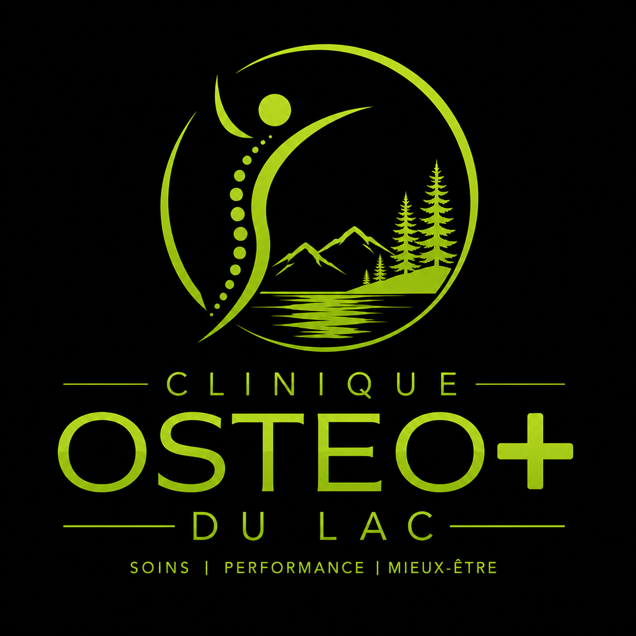 Logo de la Clinique Ostéo+ du Lac — soins, performance et mieux-être
